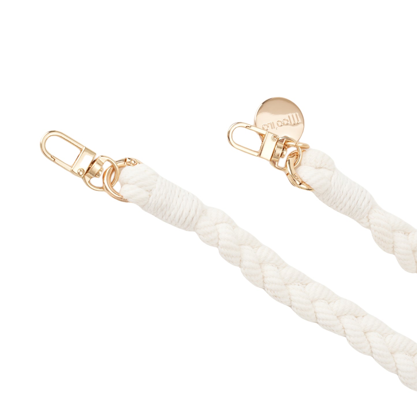 Accessoires / Handy- & Taschenkette geflochten - Weiß-Gold - 2er Set