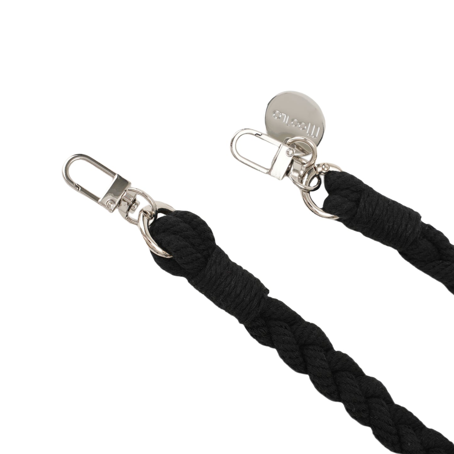 Accessoires / Handy- & Taschenkette geflochten - Schwarz-Silber - 2er Set