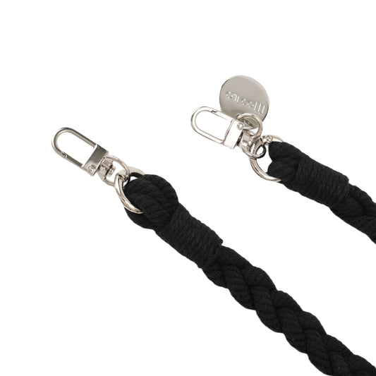 Accessoires / Handy- & Taschenkette geflochten - Schwarz-Silber - 2er Set