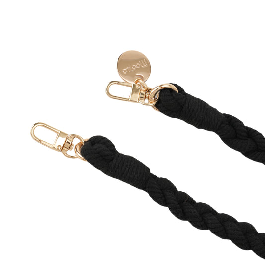 Accessoires / Handy- & Taschenkette geflochten - Schwarz-Gold - 2er Set