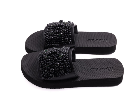 Pantolette / Perlen - Grün Set A