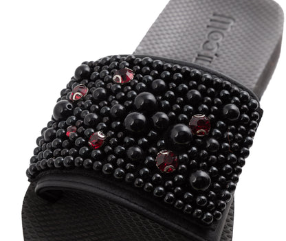 Pantolette / Perlen - Rot Set A