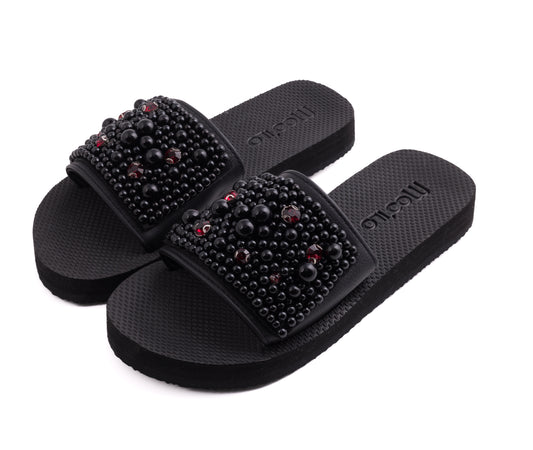 Pantolette / Perlen - Rot Set B