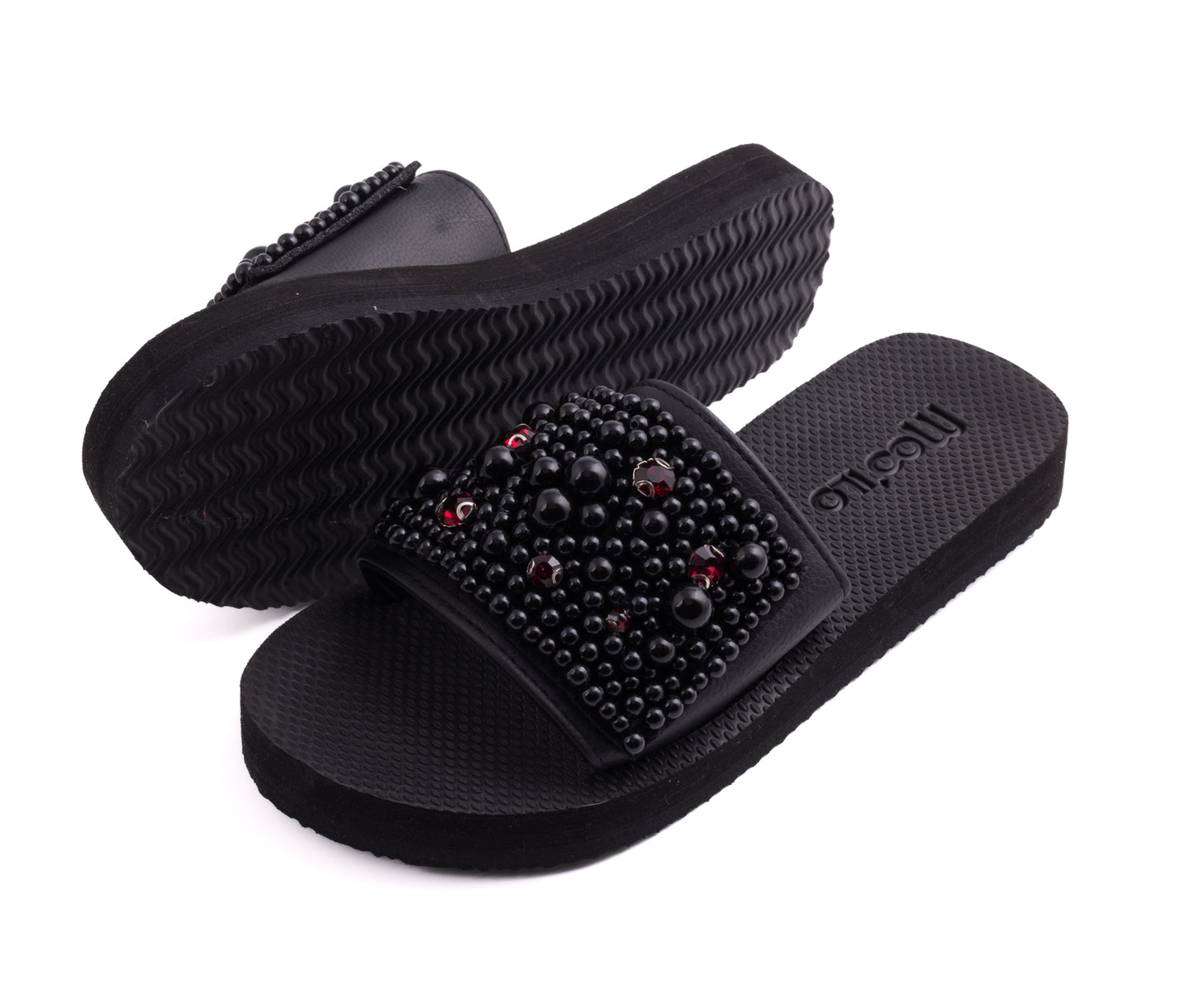 Pantolette / Perlen - Rot Set B