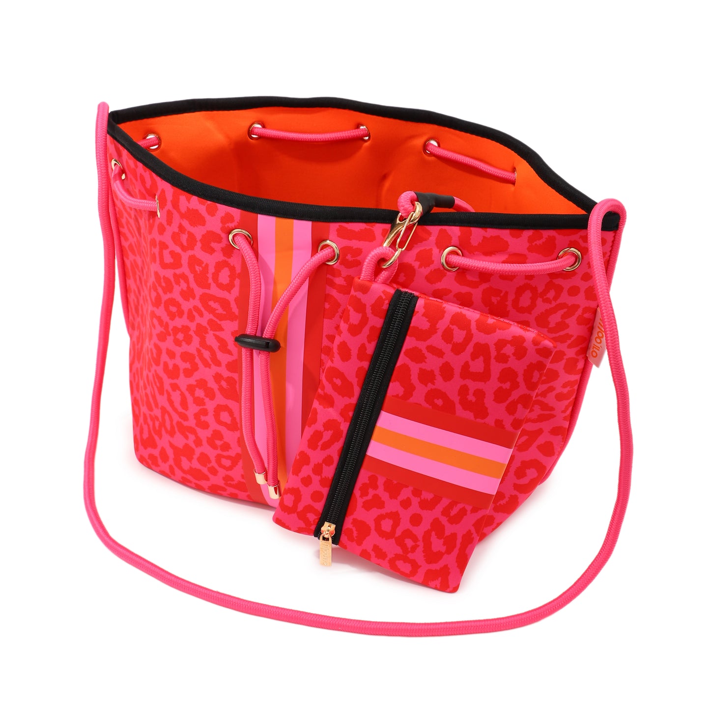 Taschen / Neopren-Umhängetasche Sarah - Leo Pink-Orange
