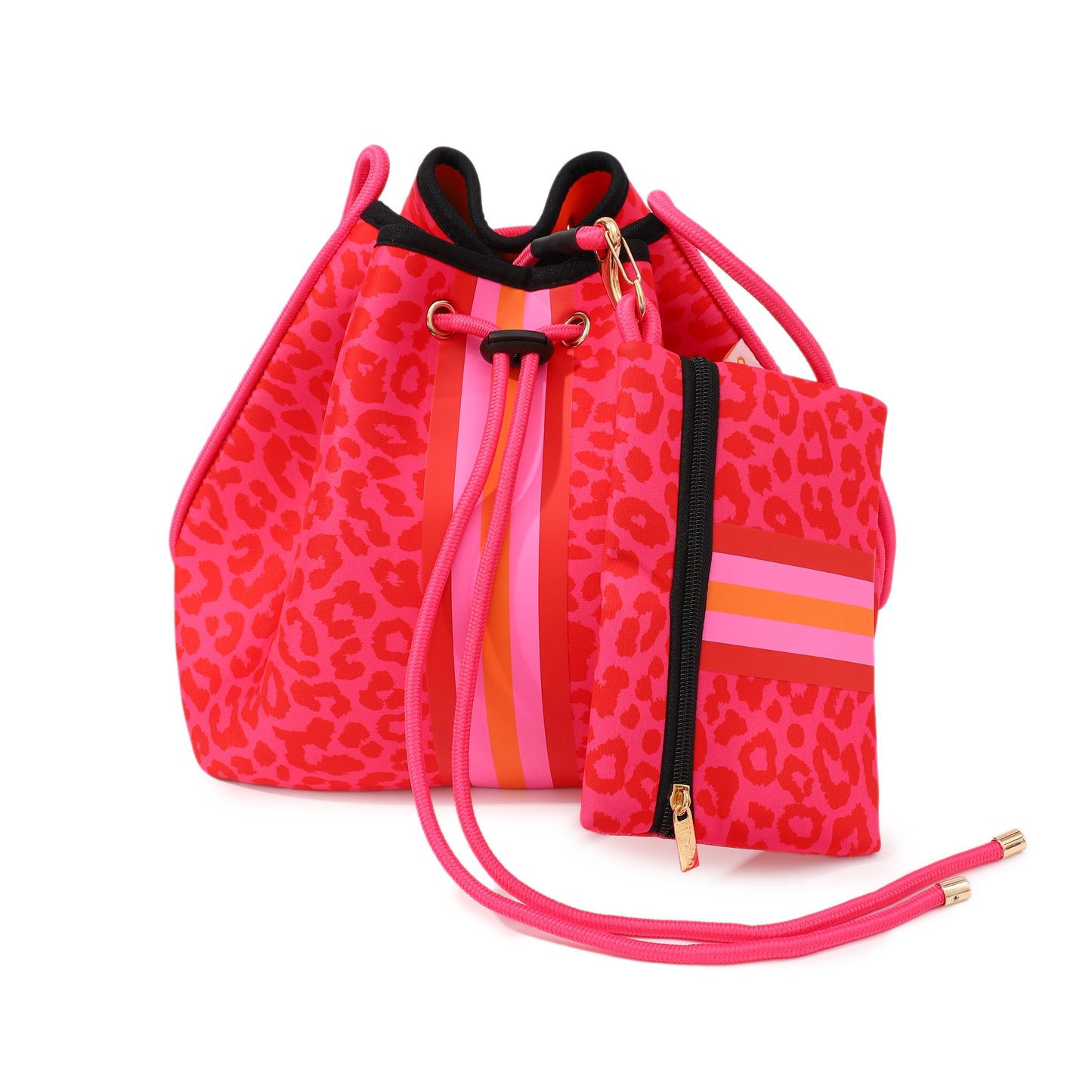 Taschen / Neopren-Umhängetasche Sarah - Leo Pink-Orange