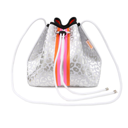 Taschen / Neopren-Umhängetasche Sarah - Leo Weiß-Silber