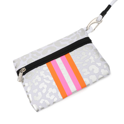 Taschen / Neopren-Umhängetasche Sarah - Leo Weiß-Silber