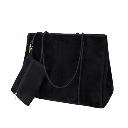 Taschen / Neopren-Samt-Shopper Lilly - Schwarz