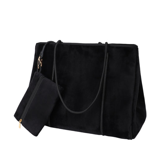 Taschen / Neopren-Samt-Shopper Lilly - Schwarz