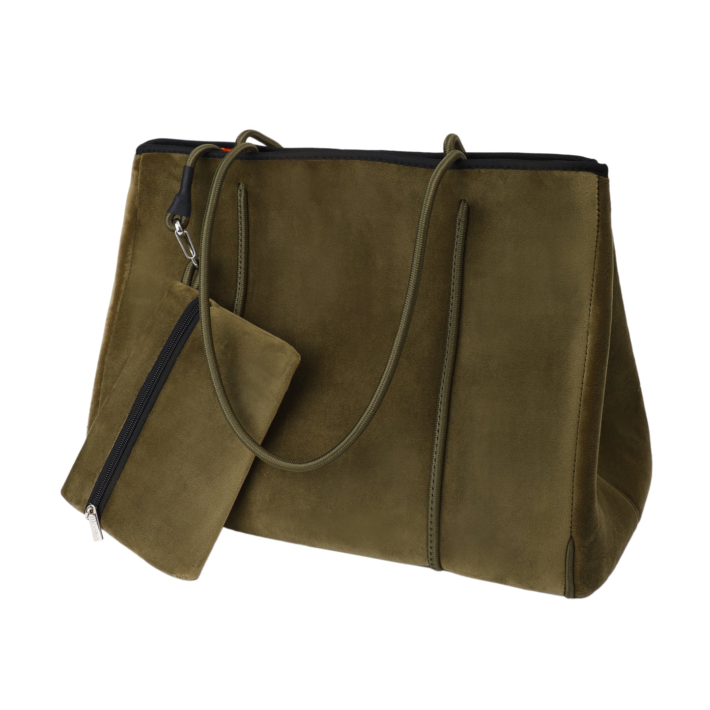 Taschen / Neopren-Samt-Shopper Lilly - Khaki