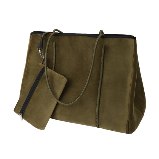 Taschen / Neopren-Samt-Shopper Lilly - Khaki
