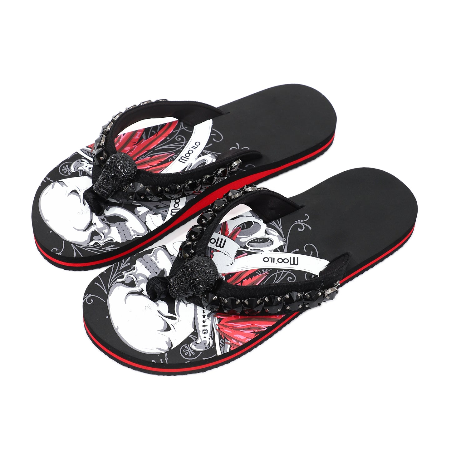 Flip-Flop Herren / Totenkopf Rocky Schwarz