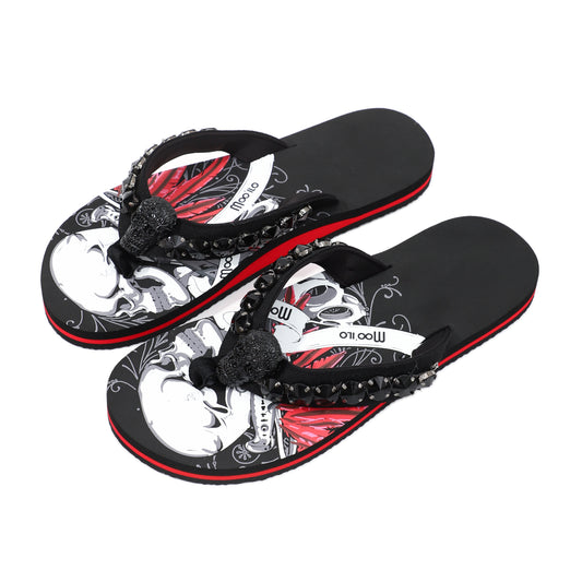 Flip-Flop Herren / Totenkopf Rocky Schwarz