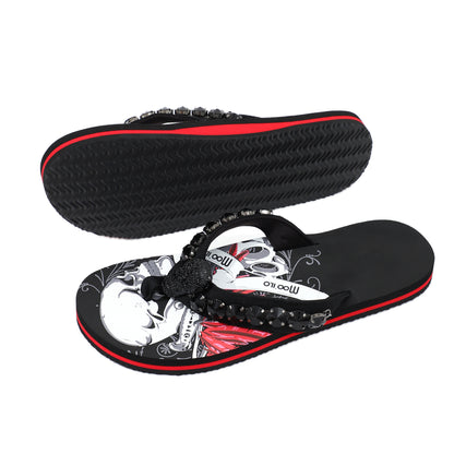 Flip-Flop Herren / Totenkopf Rocky Schwarz