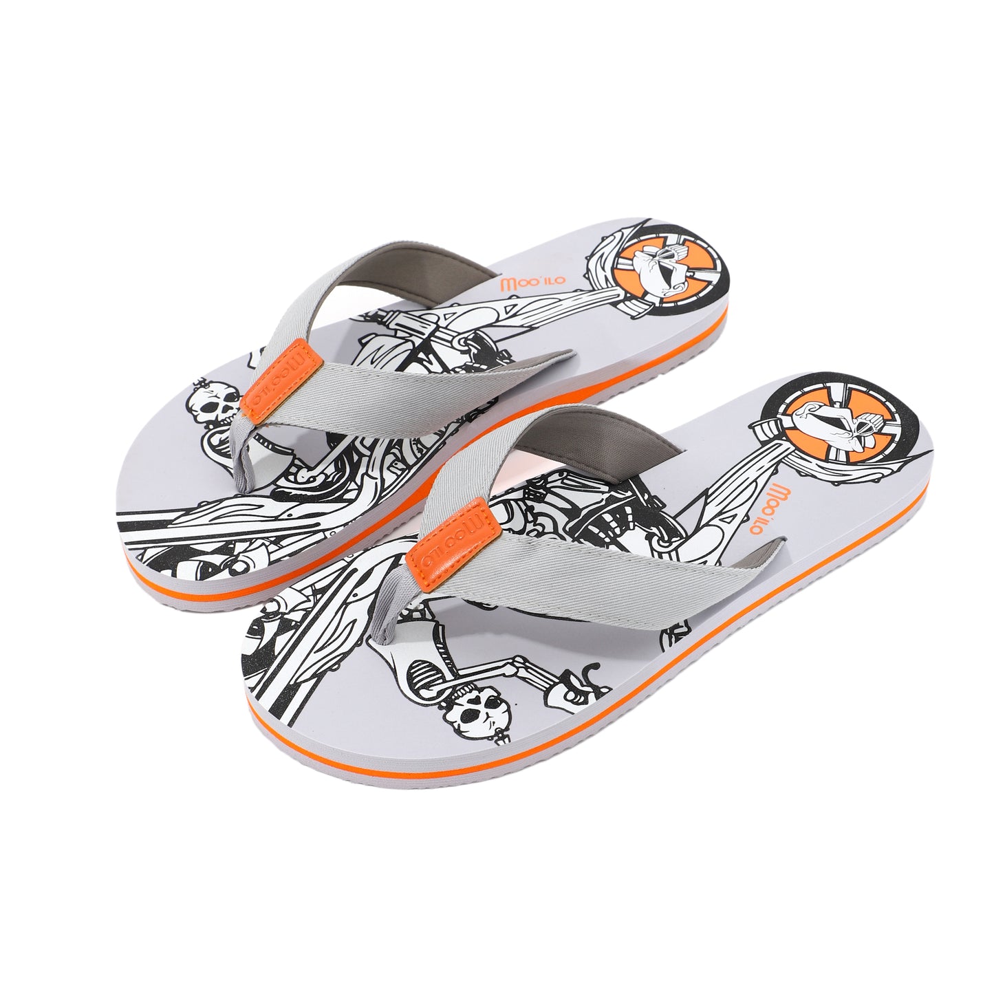 Flip-Flop Herren / Lederdeko Grau