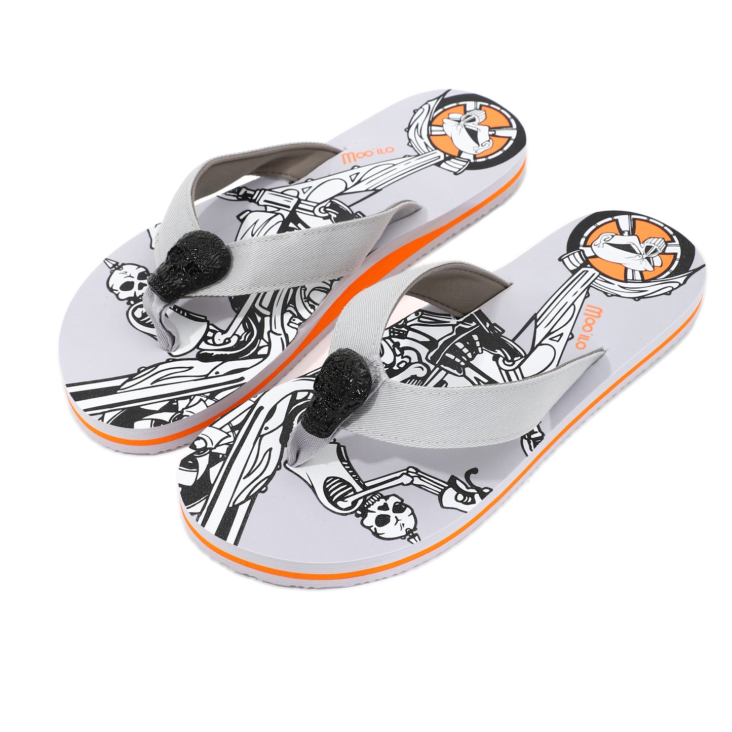 Flip-Flop Herren / Totenkopf Grau