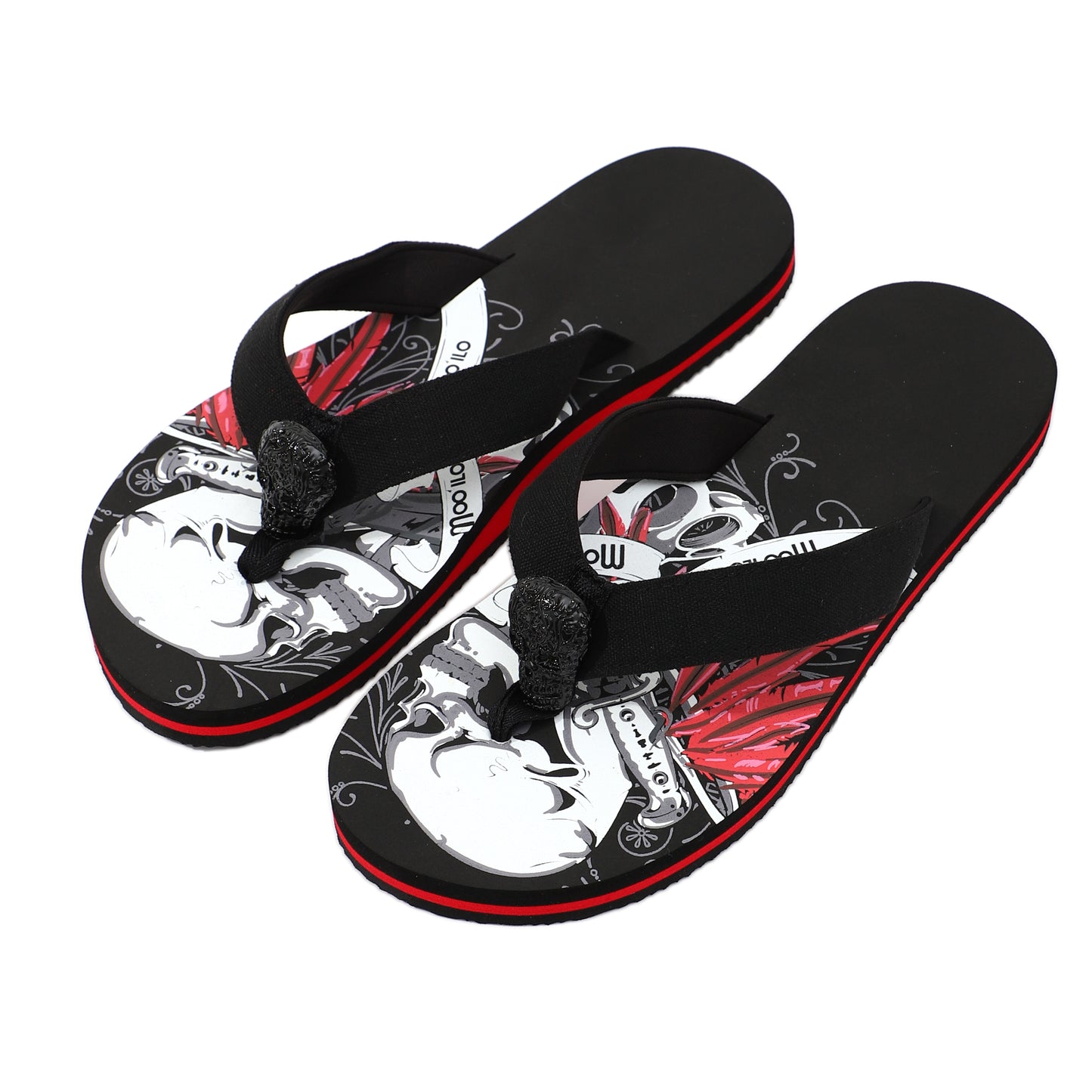 Flip-Flop Herren / Totenkopf Schwarz