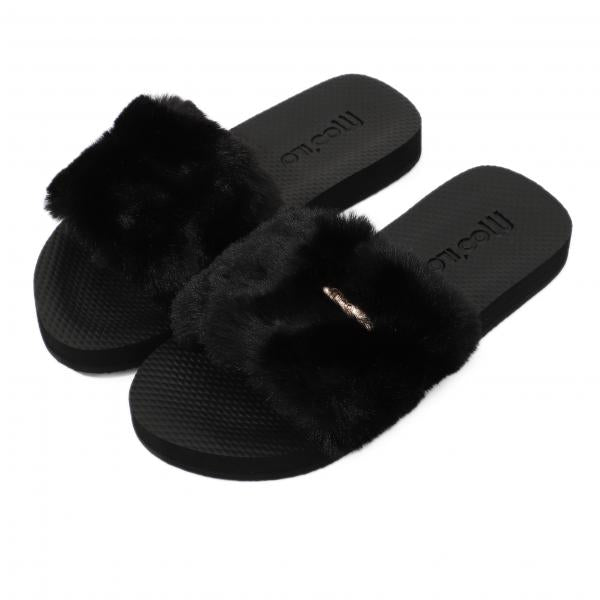 Pantolette / Teddy - Schwarz Set A