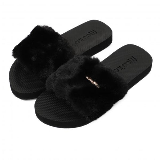 Pantolette / Teddy - Schwarz Set A