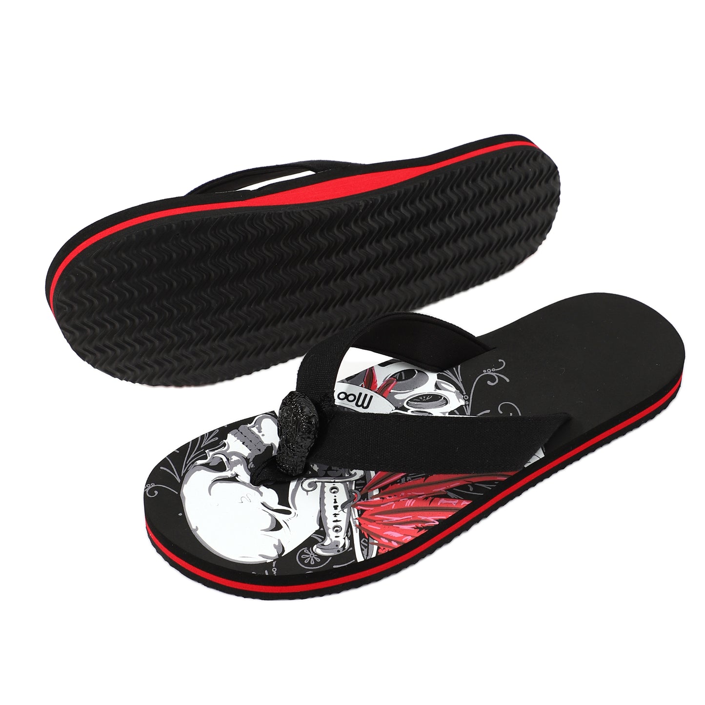 Flip-Flop Herren / Totenkopf Schwarz