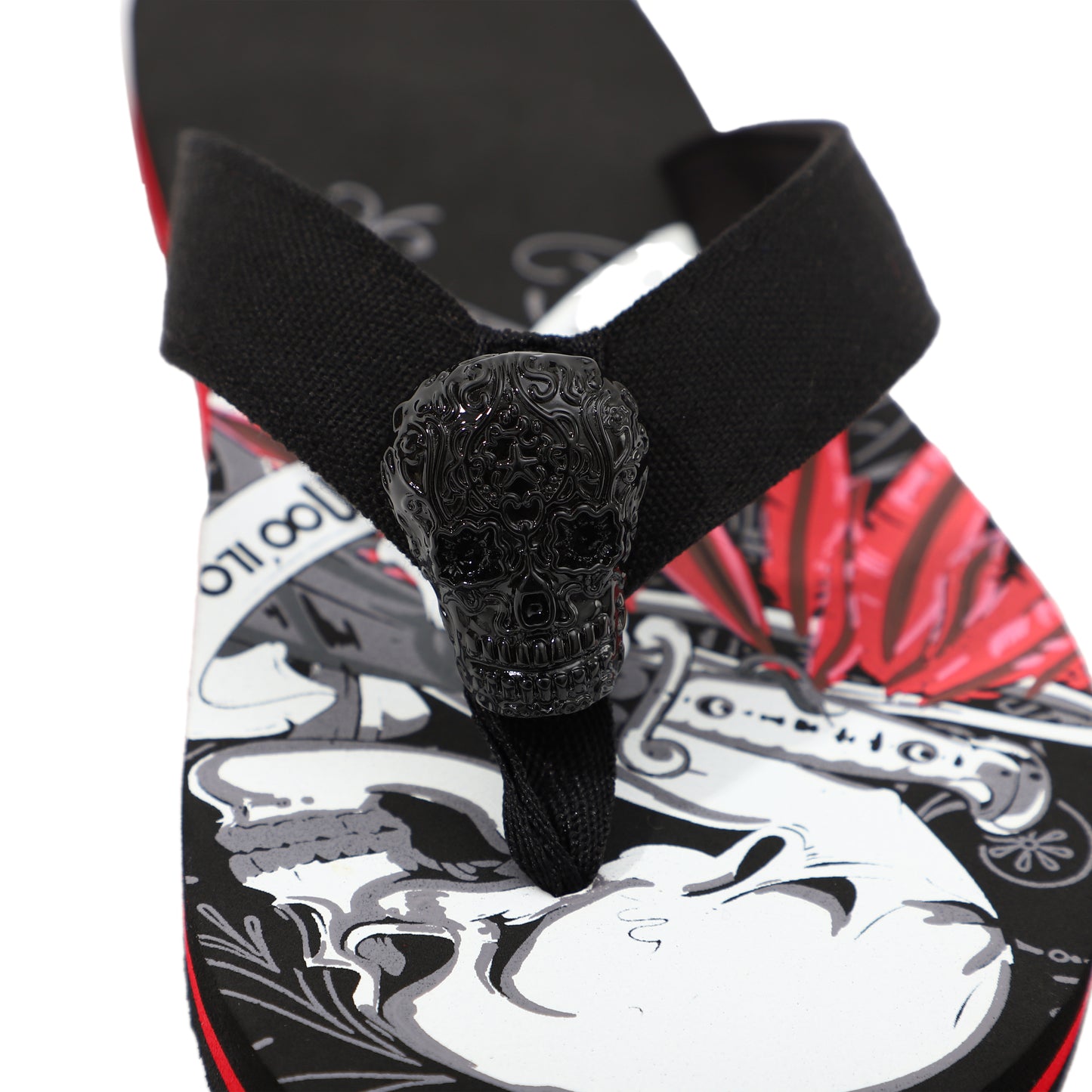 Flip-Flop Herren / Totenkopf Schwarz