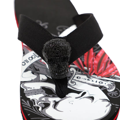 Flip-Flop Herren / Totenkopf Schwarz