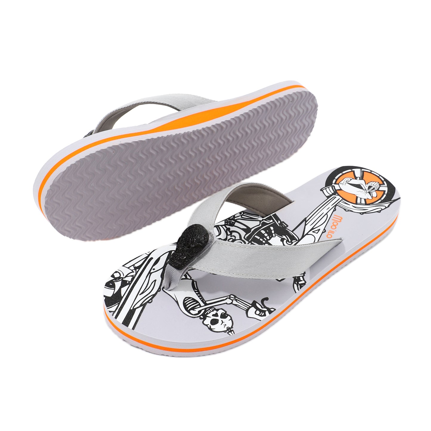 Flip-Flop Herren / Totenkopf Grau