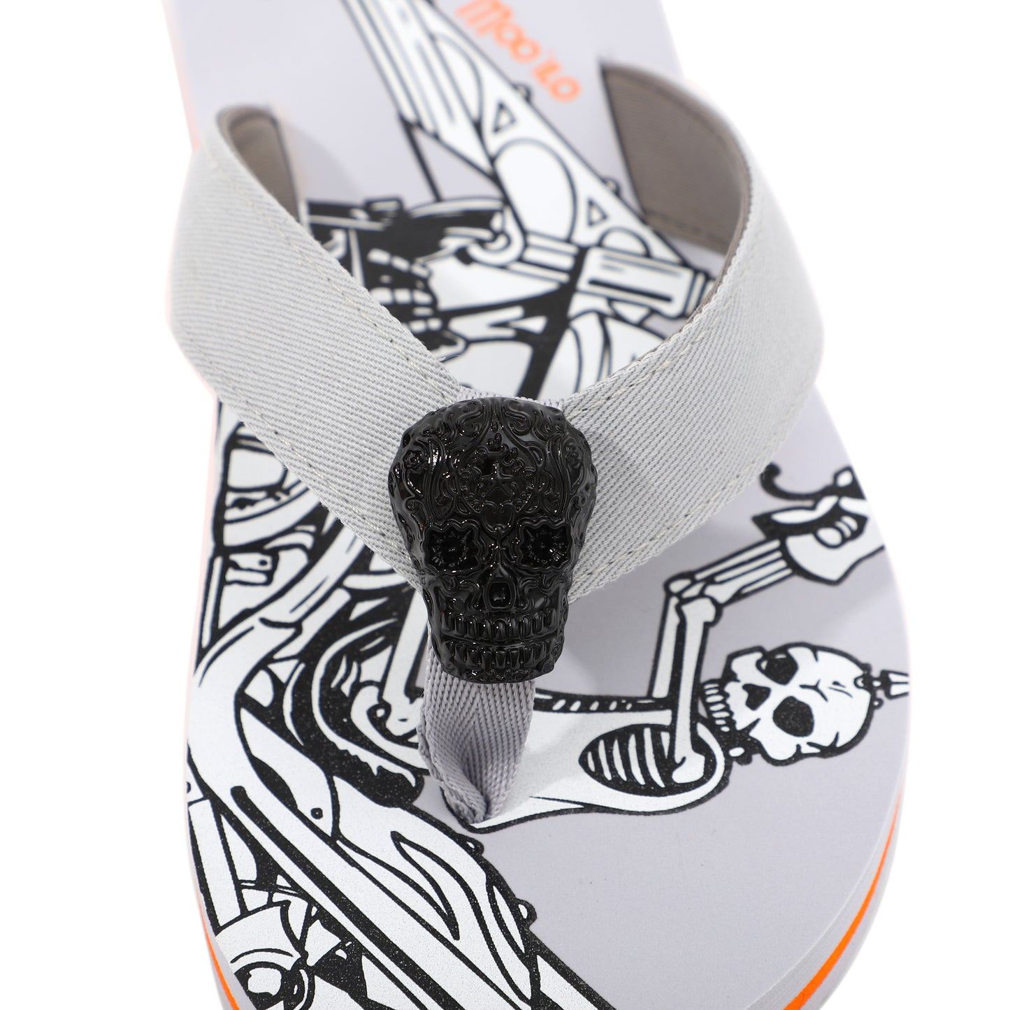 Flip-Flop Herren / Totenkopf Grau