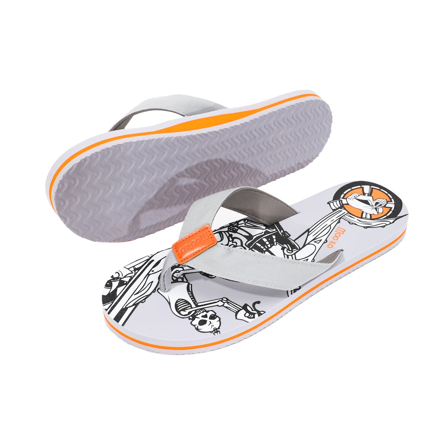 Flip-Flop Herren / Lederdeko Grau