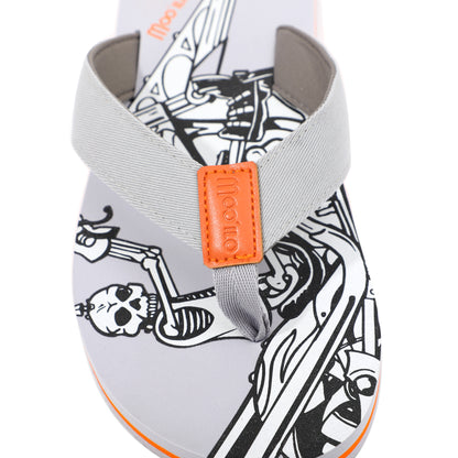 Flip-Flop Herren / Lederdeko Grau