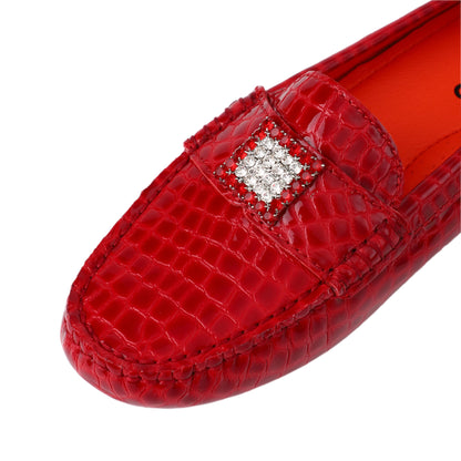 Schuhe / Moccasins - Rot Croco