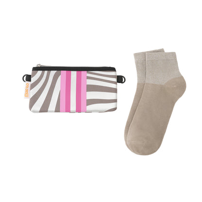 Socken / Wellen - Taupe - 6er Set