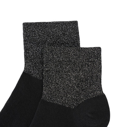 Socken / Wellen - Schwarz-Silber - 6er Set