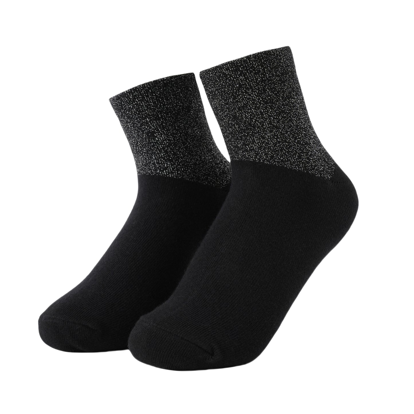 Socken / Wellen - Schwarz-Silber - 6er Set
