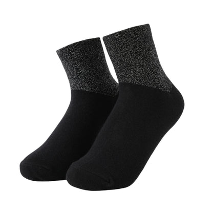 Socken / Wellen - Schwarz-Silber - 6er Set