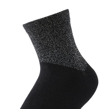Socken / Wellen - Schwarz-Silber - 6er Set