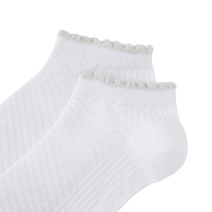 Socken / Karo - Weiß-Silber - 6er Set