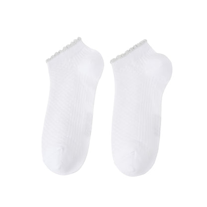 Socken / Karo - Weiß-Silber - 6er Set