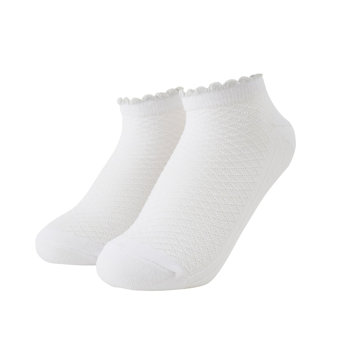 Socken / Karo - Weiß-Silber - 6er Set