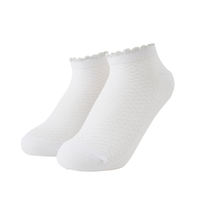 Socken / Karo - Weiß-Silber - 6er Set