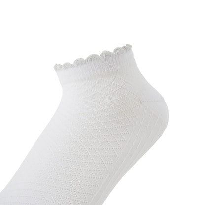 Socken / Karo - Weiß-Silber - 6er Set