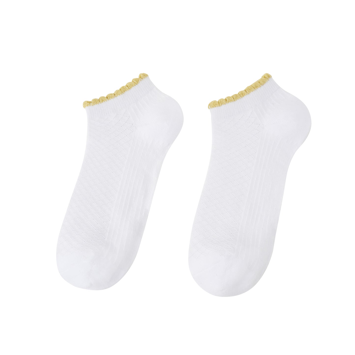 Socken / Karo - Weiß-Gold - 6er Set