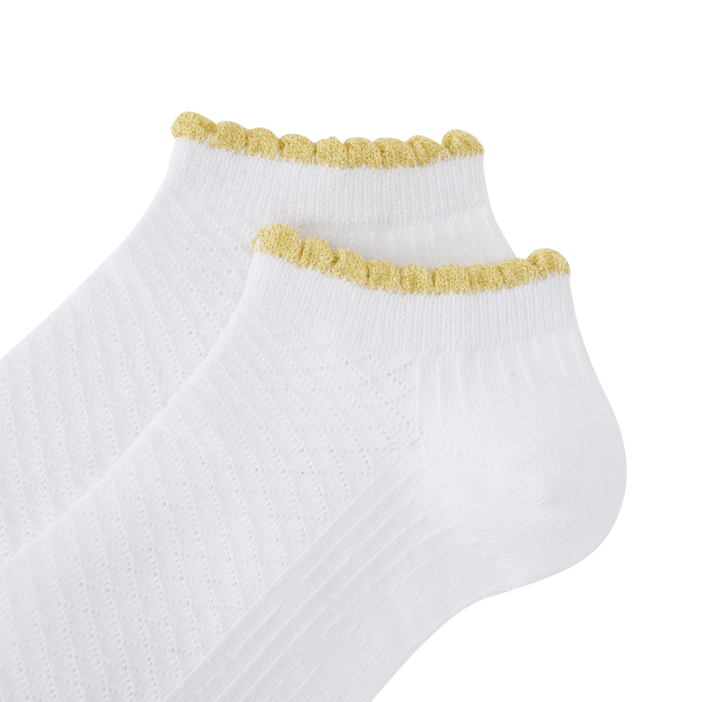 Socken / Karo - Weiß-Gold - 6er Set