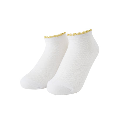 Socken / Karo - Weiß-Gold - 6er Set