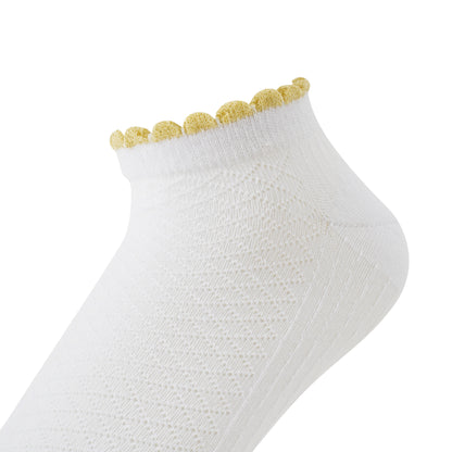 Socken / Karo - Weiß-Gold - 6er Set