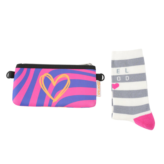 Socken / Wellen Herz - Orange - 6er Set