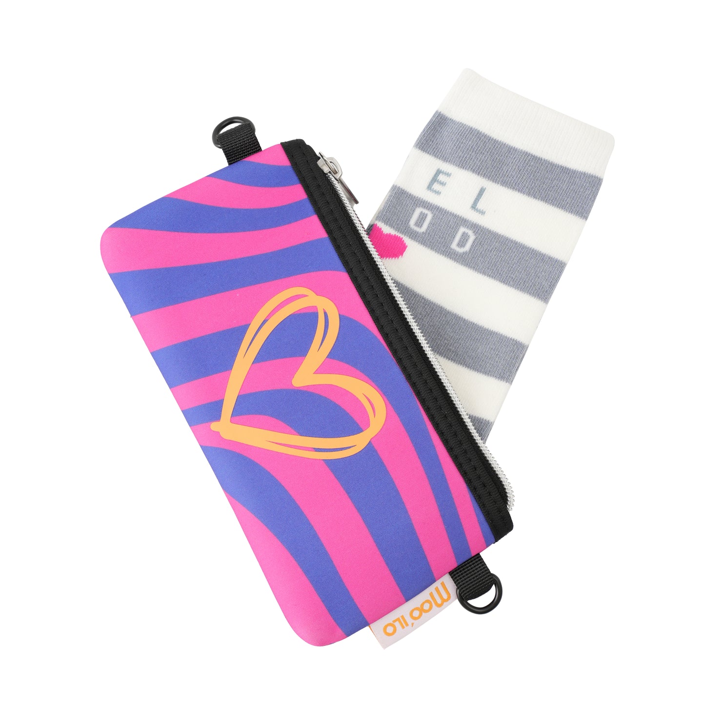 Socken / Wellen Herz - Orange - 6er Set