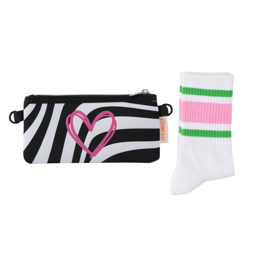 Socken / Wellen Herz - Pink - 6er Set