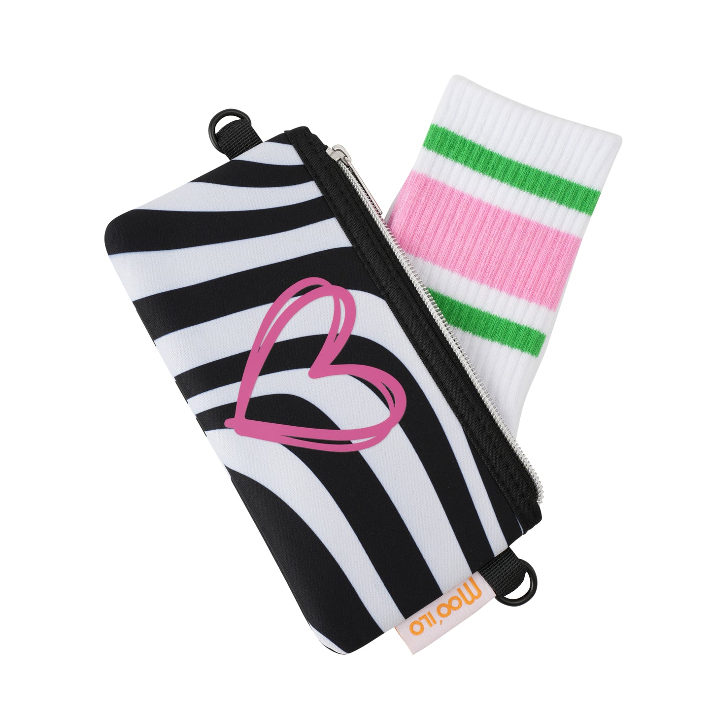Socken / Wellen Herz - Pink - 6er Set